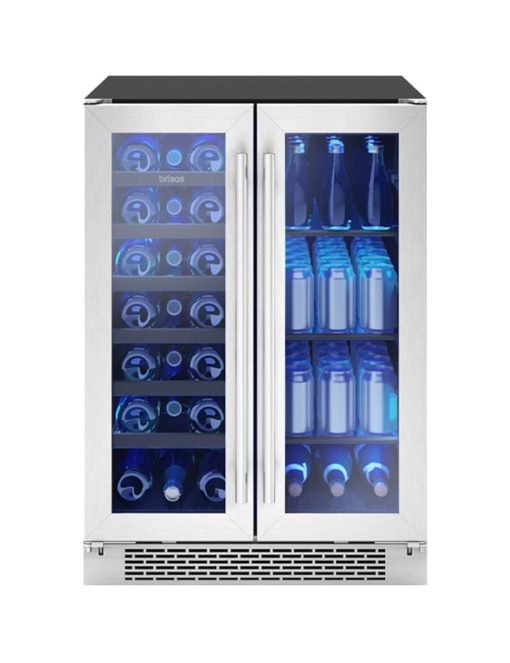 Brisas By Zephyr 24" Stainless Frame Dual Zone French Door Wine & Beverage Cooler - Image 2