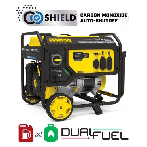 Champion Generator  Dual Fuel Portable with CO Shield 5500 Watt