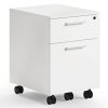BDI Linea Satin White Mobile File Pedestal