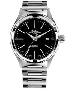 Ball Fireman Enterprise Stainless Steel Watch, Black Dial, 40mm