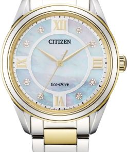 Citizen Arezzo Two-Tone Watch, White MOP Dial, 32mm