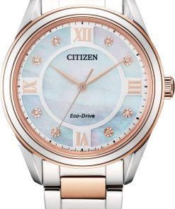 Citizen Arezzo Pink Gold Watch, White MOP Dial, 32mm