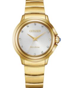 Citizen Ceci Gold-Tone Stainless Steel Bracelet, Silver-Tone Dial Watch, 32mm