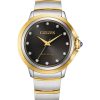 Citizen Ceci Two-Tone Stainless Steel Bracelet, Black Dial Watch, 32mm
