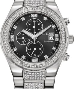 Citizen Eco-Drive 42mm Crystal Stainless Steel Mens Watch