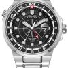 Citizen Eco-Drive Endeavor Black Dial Silver-Tone Stainless Steel Watch, 44mm