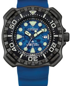 Citizen Eco-Drive Promaster Diver Super Titanium Blue Camo Polyurethane Watch, 47mm