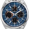 Citizen Eco-Drive Promaster Tsuno Chronograph Racer Blue Dial Silver SS Bracelet Watch, 45mm