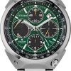 Citizen Eco-Drive Promaster Tsuno Chronograph Racer Green Dial Silver Titanium Bracelet Watch, 43mm