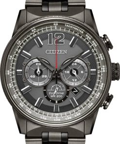 Citizen Eco-Drive Nighthawk Grey Stainless Steel Mens Watch