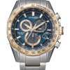 Citizen PCAT Chronograph Two-Tone Stainless Steel Bracelet Watch, Blue Dial, 43mm
