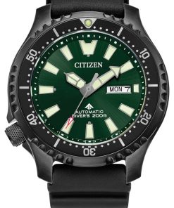 Citizen Promaster Dive Automatic Green Dial Polyurethane Strap Watch, 44mm