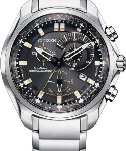 Citizen Sport Luxury Chronograph Stainless Steel Bracelet Watch, Black Dial, 43mm