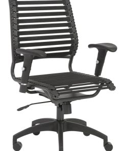 Euro Style Baba Flat Black High Back Office Chair