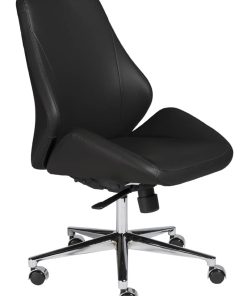 Euro Style Bergen Black Low Back Office Chair w/o Armrests
