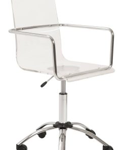 Euro Style Chloe Clear Office Chair w/ Armrests