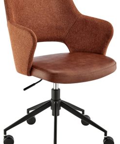 Euro Style Darcie Dark Brown & Orange Office Chair