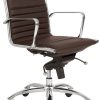 Euro Style Dirk Brown/Chrome Low Back Office Chair