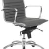 Euro Style Dirk Grey/Chrome Low Back Office Chair