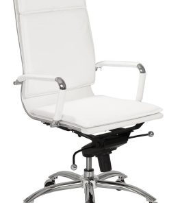 Euro Style Gunar White Pro High Back Office Chair