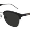 Gucci GG0846SK Clubmaster Sunglasses, Black Frames, 55mm