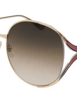 Gucci GG0225S Oversized Sunglasses, Brown Gradient Lenses, 63mm