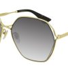 Gucci GG0818SA Oversized Square Sunglasses, Grey Gradient Lenses, 63mm