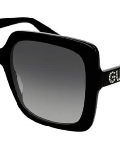 Gucci GG0418S Square Sunglasses, Black &amp; Swarovski Frames, 54mm