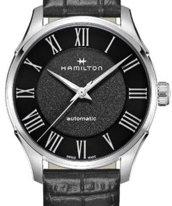 Hamilton Jazzmaster Auto Black Dial & Leather Strap Watch, 40mm
