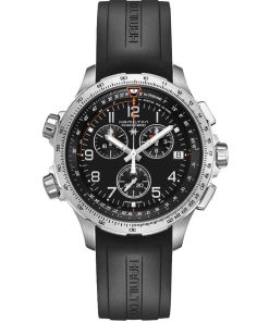Hamilton Khaki Aviation X-Wind GMT Chrono Quartz Black Dial & Strap Watch, 46mm