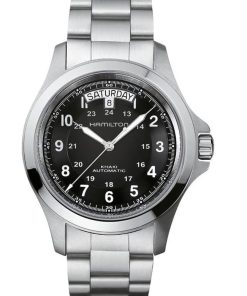 Hamilton Khaki Field King Auto Black Dial Stainless Steel Bracelet Watch, 40mm