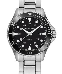 Hamilton Khaki Navy Scuba Quartz Black Dial Stainless Steel Watch, 37mm