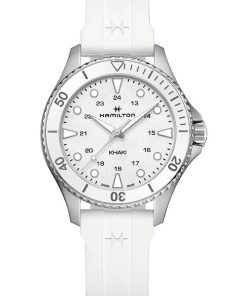 Hamilton Khaki Navy Scuba Quartz White Dial & Rubber Strap Watch, 37mm