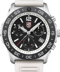 Luminox Pacific Diver Chronograph Black Dial White Rubber Strap Diver Watch, 44mm