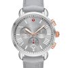 Michele Sporty Sport Sail Slate Silicone Watch, Grey Dial, 38mm