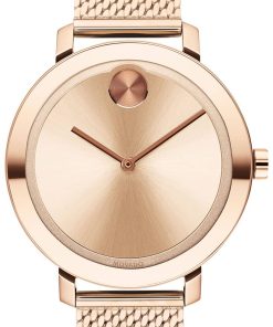 Movado BOLD Evolution Carination Rose Gold-Tone Dial & Mesh Bracelet Watch, 34mm