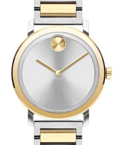 Movado BOLD Evolution Silver-Tone Dial Two-Tone Link Bracelet Watch, 40mm