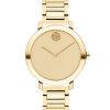Movado BOLD Evolution Yellow Gold-Toned Glitter Dial & Ion-Plated SS Link Bracelet Watch, 34mm