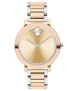 Movado BOLD Evolution Light Gold-Tone Dial Tri-Color Link Bracelet Watch, 34mm
