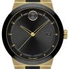 Movado BOLD Fusion Black w/ Gold-Tone Accents Dial & Silicone Strap Watch, 42.3mm