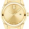 Movado BOLD Verso Yellow Gold-Tone Dial & Ion-Plated SS Bracelet Watch, 42mm