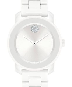 Movado BOLD Ceramic Silver/White Bracelet Watch, 36mm