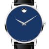 Movado Museum Classic Blue Dial Leather Watch, 40mm