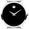 Movado Museum Classic Black Dial Silver Stainless Steel Bracelet Watch, 28mm