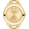 Movado BOLD Verso Yellow Gold-Tone Metallic Dial & Ion-Plated SS Link Bracelet Watch, 38mm