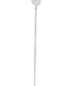 Roberto Coin 18K White Gold Bezel Set Y Necklace With 2 Diamond Stations