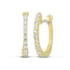Roberto Coin 18K Yellow Gold Huggie Earrings With Micro Pave Diamonds
