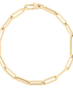 Roberto Coin 18K Yellow Gold Designer Gold 8" Paperclip Link Chain Bracelet