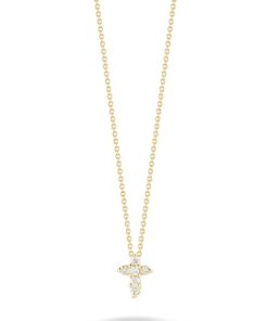 Roberto Coin 18KT Gold Baby Cross Pendant With Diamonds