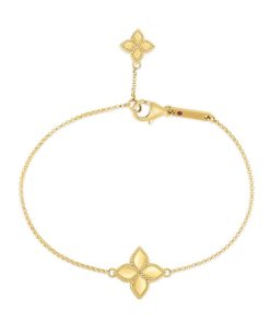 Roberto Coin 18KT Gold Princess Flower Charm Bracelet